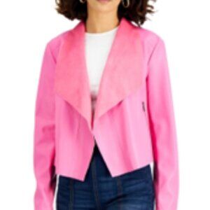 BAR III - Faux Leather Flyaway Jacket